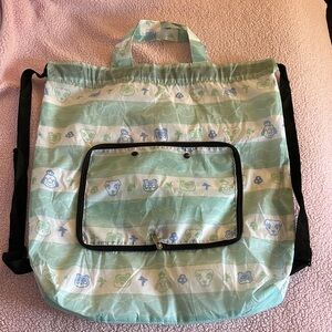 Animal Crossing Print Drawstring Bag with Straps